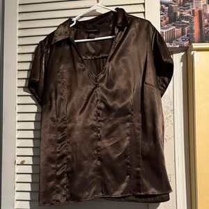 New Directions Chocolate Satin Blouse